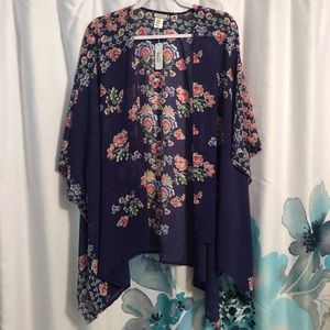 Floral sheer kimono